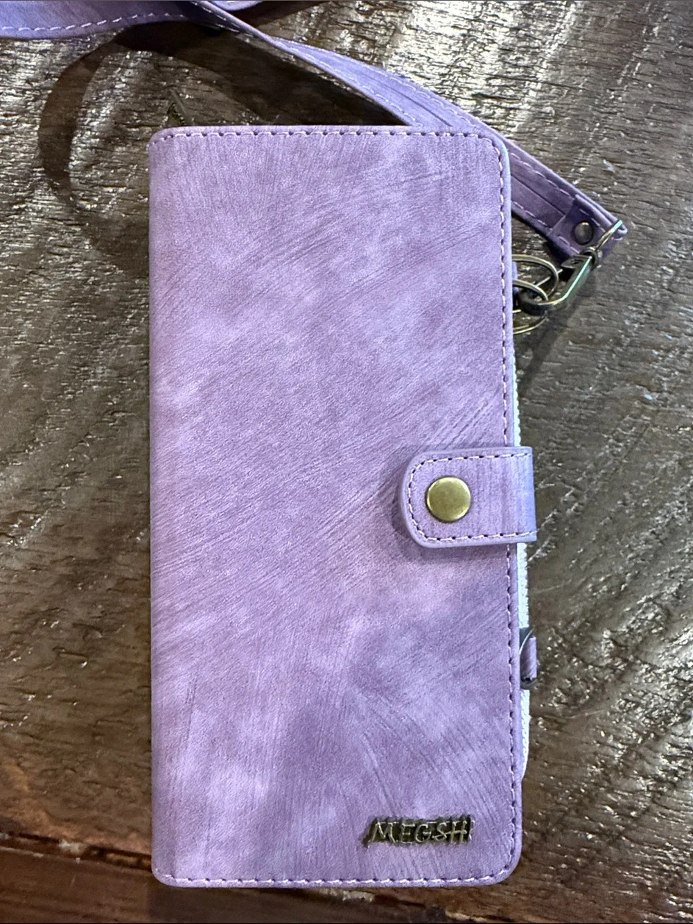 Lavender Crossbody Wallet Phone Case with Detachable Strap